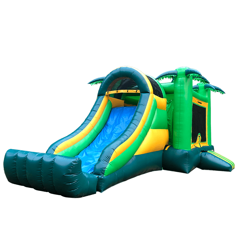 Palm Paradise tropical Bounce House slide combo product photo